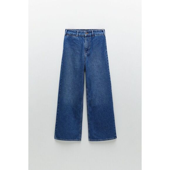 Denim Zara Wide Leg Cropped Jeans (NWT) - Picture 6 of 6